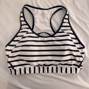 Athleta Navy and White Sports Bra- L
